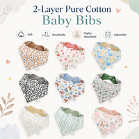 Bavoir réversible 2 couches en coton tricoté doux, style bandana, imperméable, absorbant la bave et les salissures, pour bébés et tout-petits, usage quotidien