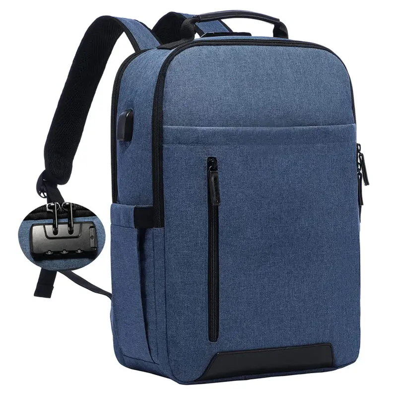 15.6 inch usb charging travel business computer bag waterproof anti-theft women's men laptop backpack with lock