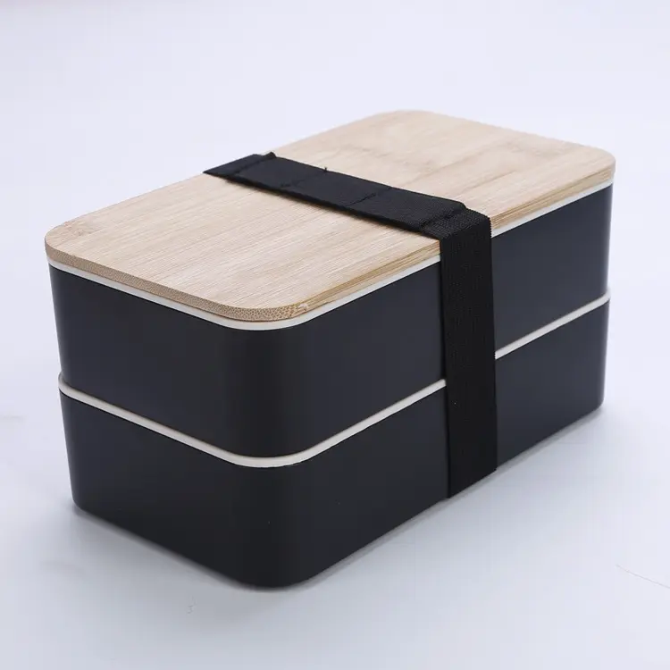 MAIMAIJapanese-style microwaveable student special wooden lid lunch box with cutlery lunch packing box