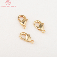 Fermoirs mousquetons en laiton plaqué or 24 carats pour bracelets et colliers, accessoires de bijouterie DIY de haute qualité
