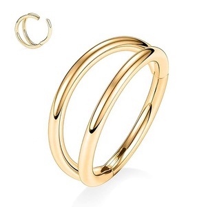 316L phẫu thuật thép không gỉ đôi đoạn bản lề Vòng vách ngăn Clicker thiết kế mũi Vòng tai sụn Hoop Vòng mũi - Product Image 2