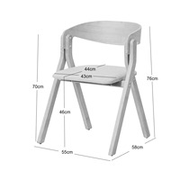Chaise de salle à manger en bois massif DISHI Nordic, chaise de réception simple et créative pour café, salon de thé, ou boutique.