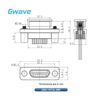 J30J-15TJL-300 Câble d'assemblage de connecteur RF micro rectangulaire à 15 broches Longueur de fil de 300 mm Fil AFR-250-01.2 pour applications RF