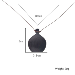 Vintage uzun kolye ahşap Flask kolye kolye ayarlanabilir halat moda kolye - Product Image 6