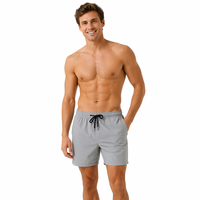 Short de bain pour homme à taille élastique avec impression numérique à motif solide