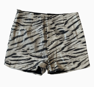 Ensemble de 2 pièces décontractées pour femmes PEEQI Streetwear, débardeur en tricot côtelé et short imprimé léopard / zèbre - Product Image 2