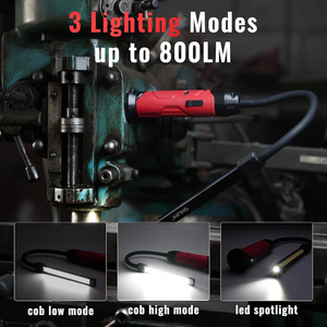 Lampe de travail <span class=keywords><strong>LED</strong></span> de chantier <span class=keywords><strong>rechargeable</strong></span>, robuste, portable, avec base magnétique, étanche, projecteur COB - Product Image 4