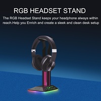 Support de casque de jeu RGB, support de casque à couleur changeante avec Port de chargement USB, base antidérapante pour accessoires de bureau pour joueurs