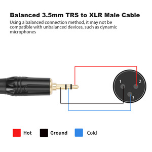 แจ็กเก็ตมุมด้านขวาสำหรับผู้ชาย3.5มม. XLR 1/8สายสัญญาณเสียงใหม่ในสต็อก - Product Image 3