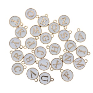 26 cái/túi 12mm đôi mặt men ban đầu thư Bảng chữ cái A đến Z quyến rũ cho tự làm vòng đeo tay làm đồ trang sức/bé pins/vòng cổ - Product Image 3