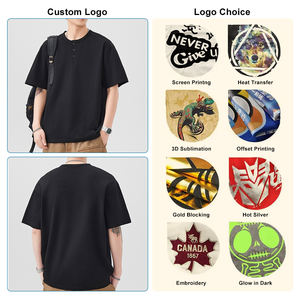 เสื้อฮีนลีย์ผลิตตามสั่ง ผ้าเปล่า 250GSM หนัก น้ำหนักมาก ผ้ายืด/ไนลอน แห้งเร็ว เสื้อผ้าสตรีทแวร์ แขนสั้น ยูนิเซ็กซ์ - Product Image 2