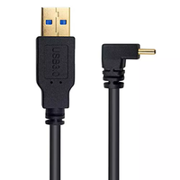 Cable USB 3.0 Tipo A a USB Tipo C 3.1 de 90 Grados con Carga Rápida y Sincronización de Datos, con Blindaje de Cobre Puro y Revestimiento de PVC