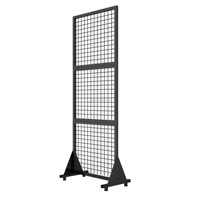 Présentoir à grille à 2 niveaux, support mural en maille double couche, panneau de grille métallique autoportant pour l'affichage de bijoux/photographies/œuvres d'art
