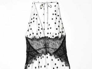 PB&ZA Novedad de Verano: Vestido de lunares con encaje calado y espalda descubierta, estilo europeo y americano, moderno y único - Product Image 4