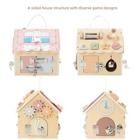 Maison Montessori en bois multifonctionnelle, planche d'activités sensorielles, jouet éducatif pour développer la motricité fine avec serrures et loquets