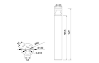 Nouveau design IP65 évalué LED alliage d'aluminium pelouse lumière extérieure jardin borne pour paysage voie éclairage CE EMC LVD certificat