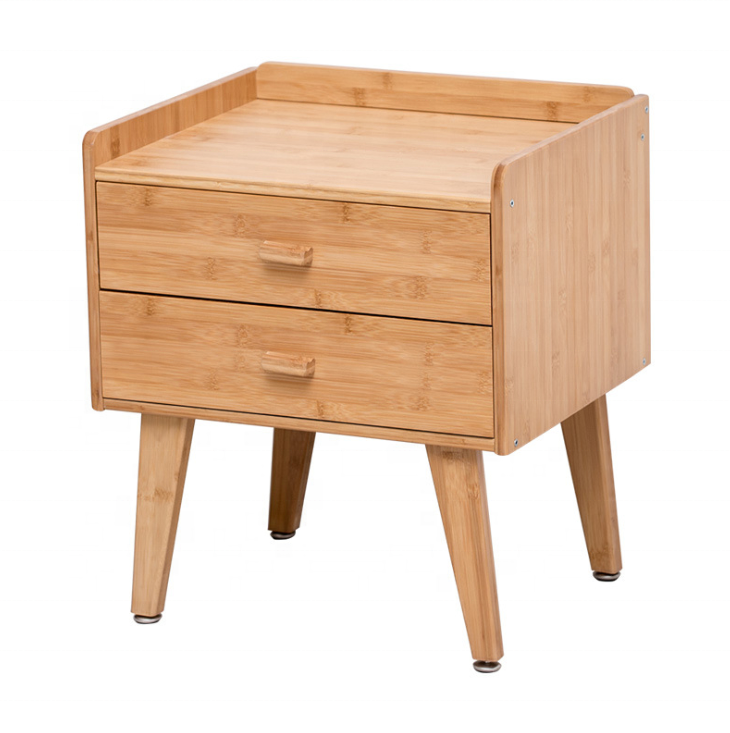 Серебристое современный роскошный Твердый бамбуковый отель Гостиная 2 уровня тумбы Организатор мебель для спальни прикроватный столик