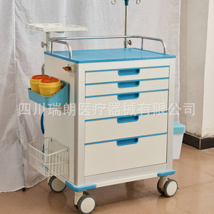 Swiss Franc Emergency Trolley RT-054 5 Drawer Mobile Resuscitation Cart For Hospital Operating Room Use - Product Image 5