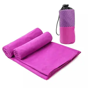 Tissu de sport respirant et facile à transporter, serviettes en microfibre en daim avec logo pour le yoga