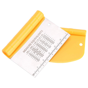 2 in 1 Kitchen Scraper Stainless Steel Dough Scraper and Plastic Bowl Scraper Set With Measurement