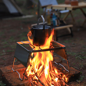 Outdoor Portable Camping Kettle 1.2L <b>Stainless</b> <b>Steel</b> Brushed Finish Hanging <b>Teapot</b> For Picnic Road Trip Cooking - Product Image 1
