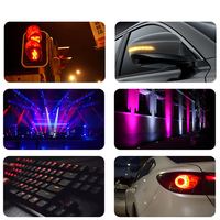 Perles LED rondes de 3 mm avec lentille transparente rouge, verte, bleue, jaune, voyant lumineux