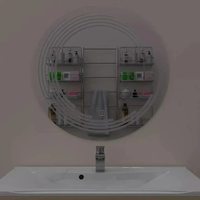Miroir mural rond intelligent en verre moderne de luxe avec LED pour la décoration de salle de bain d'hôtel, certifié CE FCC ROHS