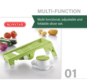 Gadgets de cuisine multifonctionnels, hachoir manuel réglable, coupe-légumes, mandoline, trancheuse, râpe - Product Image 2