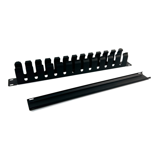 Horizontal Network Keystone Jack Cable Manager Rack Mount Cat6 Port Patch Panel With 19 Inch 1U Cable Management