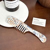 Peigne à cheveux portable antistatique en acide acétique Duo Wei Jewelry avec design géométrique, dents larges, mini peigne délicat