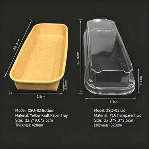 Boîte en papier kraft jetable transparente et portable pour pâtisserie, tiramisu, gâteau, sushi, emballage à <span class=keywords><strong>emporter</strong></span> pour la restauration - Product Image 6