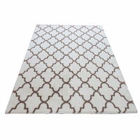 Tapis de salon moderne en fausse fourrure de lapin à poils coupés, double tissage, à poils courts, style designer, vente en gros