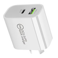 Chargeur mural USB QC 3.0 PD 20W Type C double port à charge rapide, petit adaptateur de voyage pour iPhone X XS 11 12 13 14 15 16 17 Pro Max