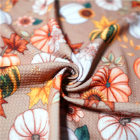 Tissu Liverpool en tricot extensible à imprimé numérique motif citrouille, idéal pour costumes et nœuds, 230-250 GSM – Grande Vente