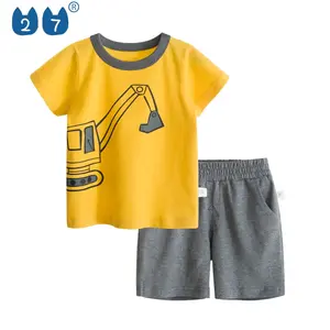 Bayi Laki-laki Olahraga T Shirt dan Celana Pendek Pakaian Katun Organik Celana Jogger