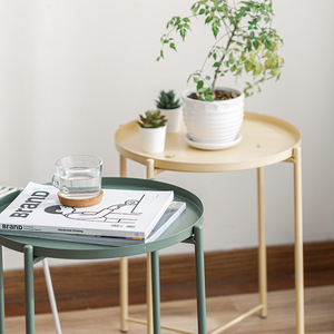 Outdoor Modern Living Room pink Cafe <strong>Tables</strong> Small Round Coffee <strong>Table</strong> Metal Top Easy Portable Mesa <strong>Tray</strong> White <strong>Bedside</strong> <strong>Table</strong> - Product Image 4