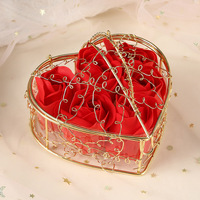 2023 Baru Multi Warna 6 Buah Sabun Abadi Bunga Dalam Kotak Hadiah Logam Berbentuk Hati Pernikahan Terbaik Hari Valentine Hadiah Hari Ibu