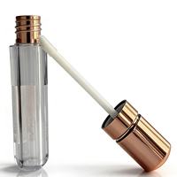 Tubes de brillant à lèvres en plastique transparent, octogonaux, ondulés ou droits, contenants pour gloss et rouge à lèvres, emballages personnalisés pour huile à lèvres avec marque privée