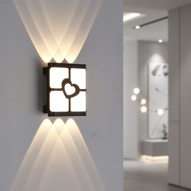Indoor/Outdoor Waterproof LED Bulkhead Luminaire IP65 7W/9W Square Aluminum Alloy Wall Lamp with White Cone Shade for Hotel Use