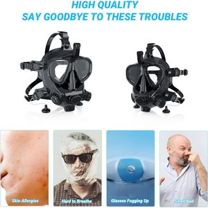 Máscara de buceo completa Smaco, lente de vidrio templado de silicona negra con soporte para cámara para snorkel y buceo - Product Image 6