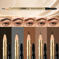 Crayon à sourcils double embout avec brosse, teinté, waterproof, anti-bavures, ne se décolore pas, pour des sourcils naturels et sauvages