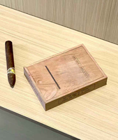Boîte à cigares en bois massif faite à la main Vintage caisse de rangement de bureau doublée de cèdre espagnol avec humidificateur cadeau pour hommes
