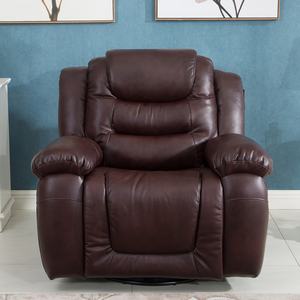 Diseño de transición Asiento único Uso doméstico Muebles Manija de cuero vivo Silla reclinable manual Silla giratoria y balancín - Product Image 2