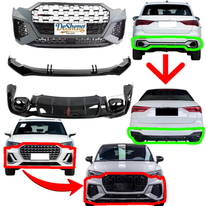 ชุดแต่งแบบ Plug-and-play สำหรับอัพเกรด <span class=keywords><strong>Audi</strong></span> <span class=keywords><strong>Q3</strong></span> เป็นชุดแต่ง RSQ3 ประกอบด้วยกันชนหน้า, ไฟหน้า LED, กระจังหน้า, สปอยเลอร์หน้า-หลัง ติดตั้งง่าย - Product Image 1
