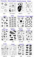 Timbre en Silicone transparent avec lettres rétro, stockage d'expressions créatives, étiquette Scrapbooking, pour la fabrication de cartes, 16 styles, 1 pièce