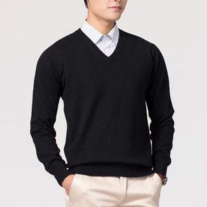 Nouveau <span class=keywords><strong>pull</strong></span> coréen tricoté ample de couleur unie à manches longues pour homme, idéal comme sous-<span class=keywords><strong>pull</strong></span> - Product Image 1