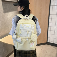 Sac à dos pour filles du collège, grande capacité, tendance, en nylon respirant, avec protection de la colonne vertébrale