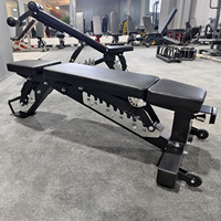 Banc commercial multifonctionnel pliable en métal à trois positions, réglable en inclinaison négative, pour haltères et sit-ups