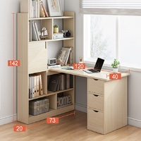 Table de bureau en bois avec étagères de rangement à 3 niveaux ordinateur PC portable bureau étude Table poste de travail pour la maison