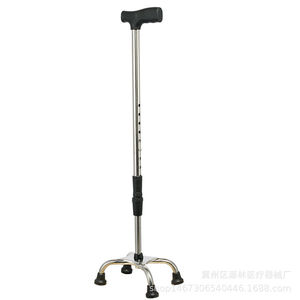 Stainless Steel Adjustable <b>Walking</b> Stick 9-Position Telescopic Lightweight Four-Legged Support For Elderly - Product Image 3